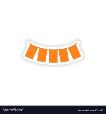 Icon sticker realistic design on paper garland vector image