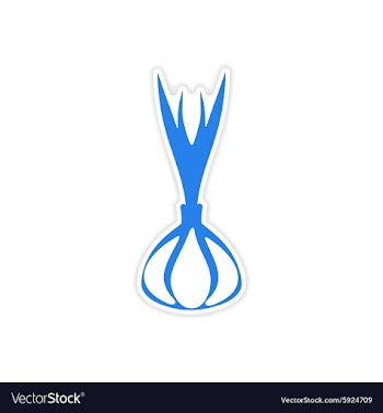 Icon sticker realistic design on paper garlic vector image
