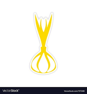 Icon sticker realistic design on paper garlic vector image