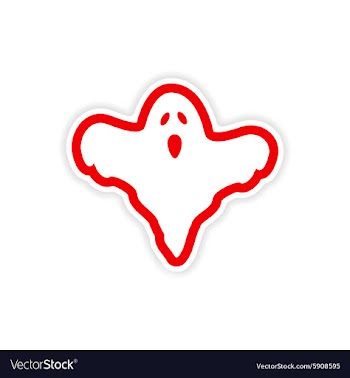 Icon sticker realistic design on paper ghost vector image