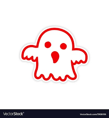 Icon sticker realistic design on paper ghost vector image