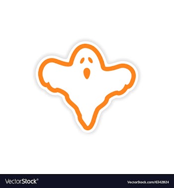 Icon sticker realistic design on paper ghost vector image