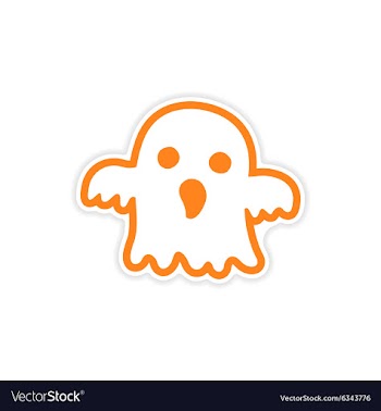 Icon sticker realistic design on paper ghost vector image