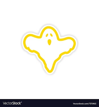 Icon sticker realistic design on paper ghost vector image