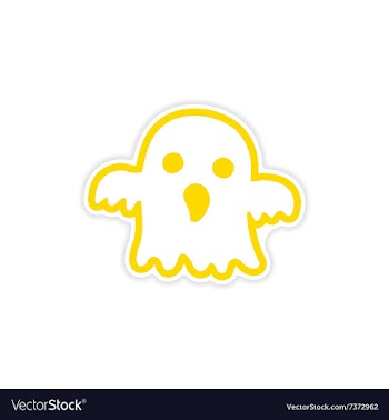 Icon sticker realistic design on paper ghost vector image