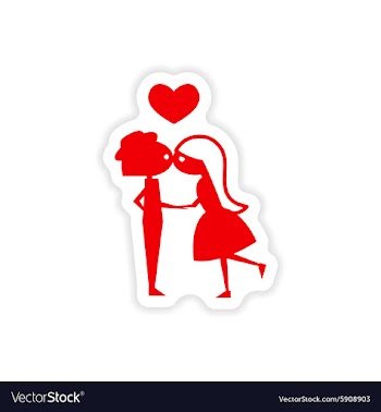 Icon sticker realistic design on paper Girl kisses vector image