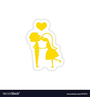 Icon sticker realistic design on paper Girl kisses vector image