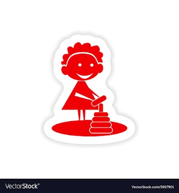 Icon sticker realistic design on paper girl vector image