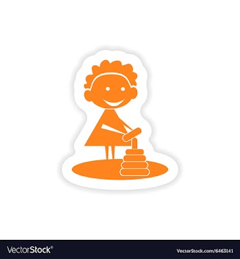 Icon sticker realistic design on paper girl vector image