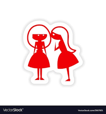 Icon sticker realistic design on paper girlfriend vector image