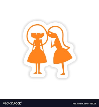 Icon sticker realistic design on paper girlfriend vector image