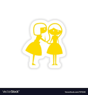 Icon sticker realistic design on paper girlfriend vector image