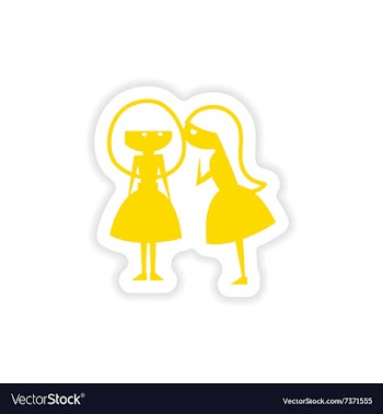 Icon sticker realistic design on paper girlfriend vector image