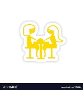 Icon sticker realistic design on paper girlfriend vector image