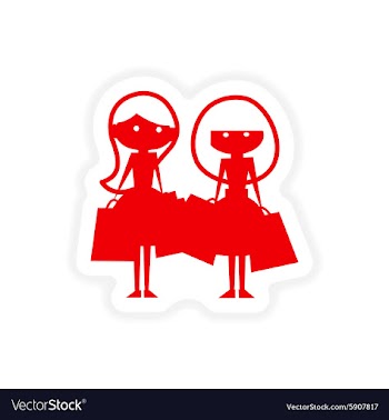 Icon sticker realistic design on paper girlfriends vector image