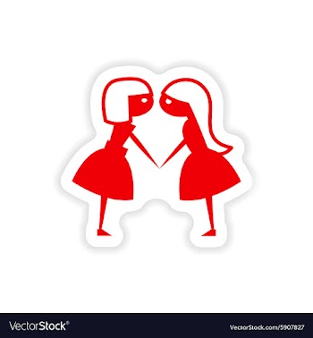 Icon sticker realistic design on paper girlfriends vector image