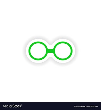 Icon sticker realistic design on paper glasses vector image