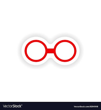 Icon sticker realistic design on paper glasses vector image