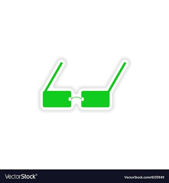 Icon sticker realistic design on paper glasses vector image