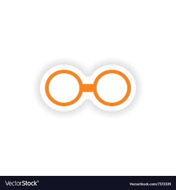 Icon sticker realistic design on paper glasses vector image