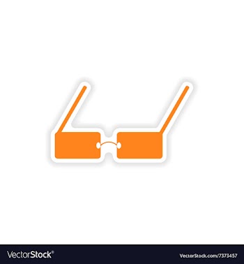 Icon sticker realistic design on paper glasses vector image