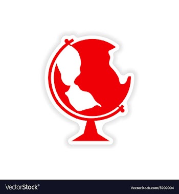 Icon sticker realistic design on paper globe vector image
