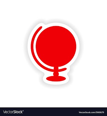 Icon sticker realistic design on paper globe vector image