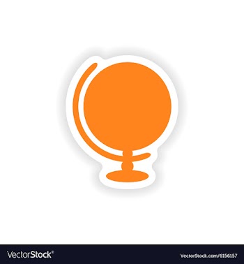 Icon sticker realistic design on paper globe vector image