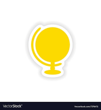 Icon sticker realistic design on paper globe vector image