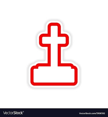 Icon sticker realistic design on paper grave vector image