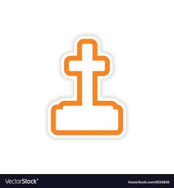 Icon sticker realistic design on paper grave vector image