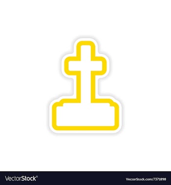 Icon sticker realistic design on paper grave vector image