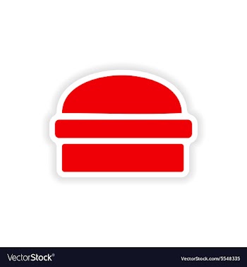 Icon sticker realistic design on paper hamburger vector image