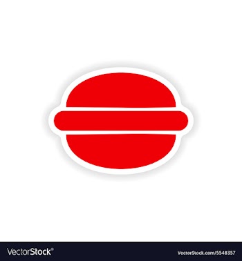 Icon sticker realistic design on paper hamburger vector image