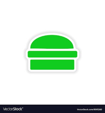 Icon sticker realistic design on paper hamburger vector image