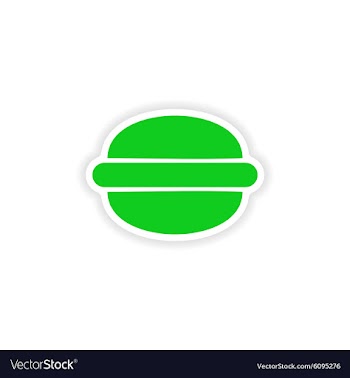 Icon sticker realistic design on paper hamburger vector image