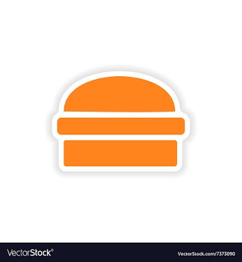 Icon sticker realistic design on paper hamburger vector image