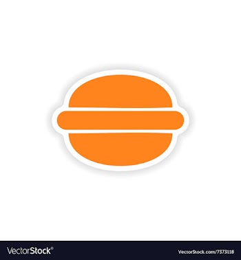 Icon sticker realistic design on paper hamburger vector image