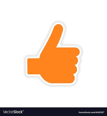 Icon sticker realistic design on paper hand finger vector image