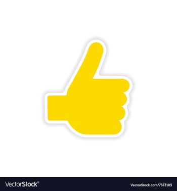 Icon sticker realistic design on paper hand finger vector image