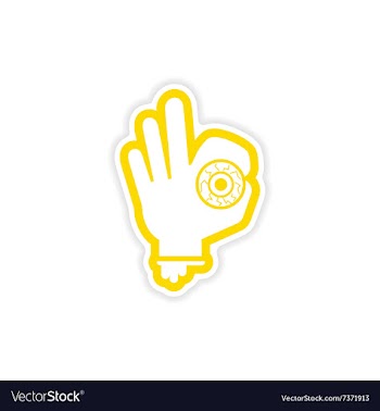 Icon sticker realistic design on paper Hand zombie vector image