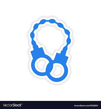 Icon sticker realistic design on paper handcuffs vector image