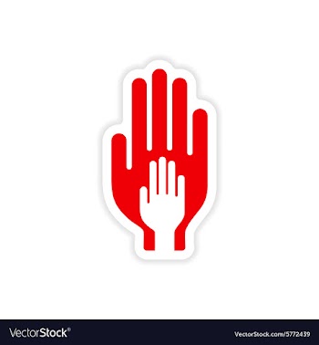 Icon sticker realistic design on paper hands vector image