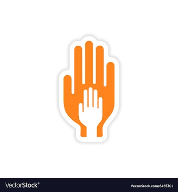 Icon sticker realistic design on paper hands vector image