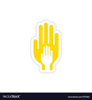 Icon sticker realistic design on paper hands vector image