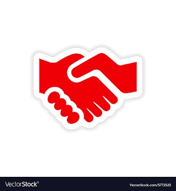 Icon sticker realistic design on paper handshake vector image