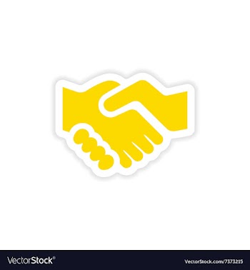 Icon sticker realistic design on paper handshake vector image