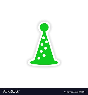Icon sticker realistic design on paper hat holiday vector image