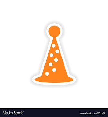Icon sticker realistic design on paper hat holiday vector image