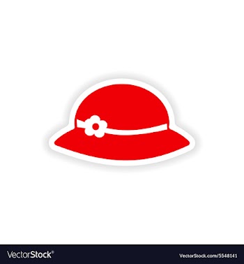 Icon sticker realistic design on paper hat woman vector image